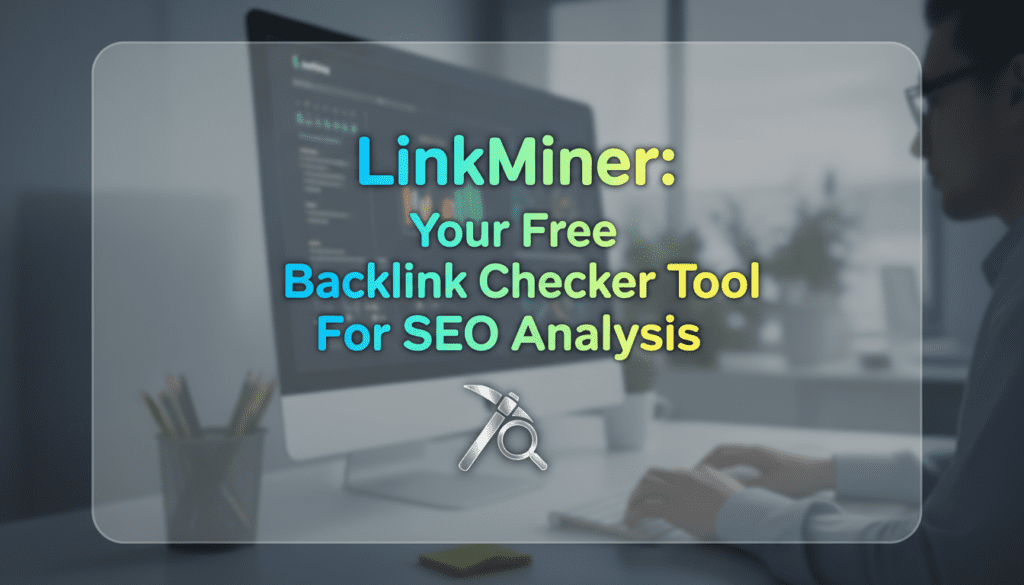 A person analyzing SEO metrics on a desktop screen, using digital marketing tools that support backlink analysis and search keyword research strategies.