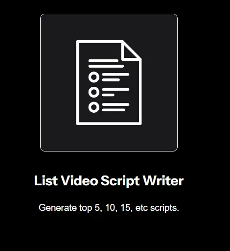 Video script generator tool in Tube Magic