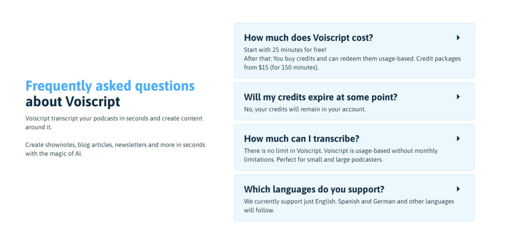 Infographic detailing the benefits of using Voiscript as a podcast transcript generator, highlighting what is AI generated content.