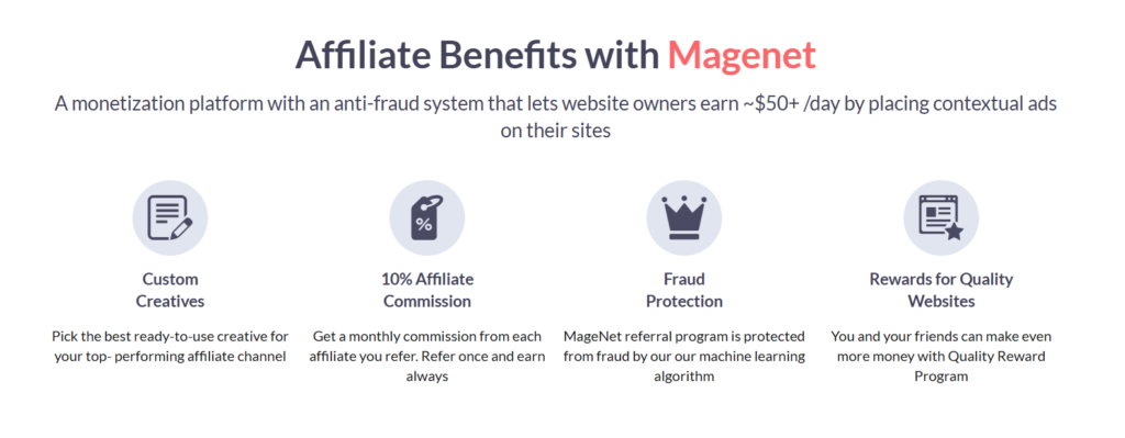 Explore various ways to earn through Magenet, including contextual ads and affiliate marketing.