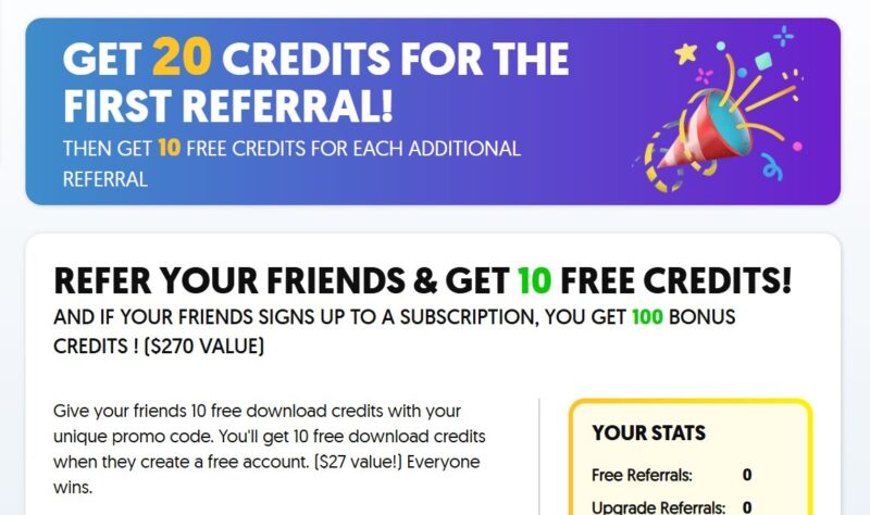 Referral points earned on PLR.me