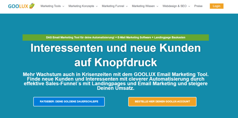 Goolux - Marketing Automation Homepage