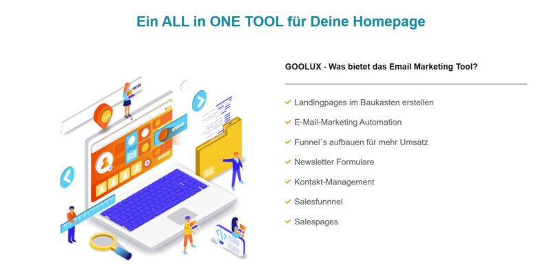 Tools available in Goolux marketing automation