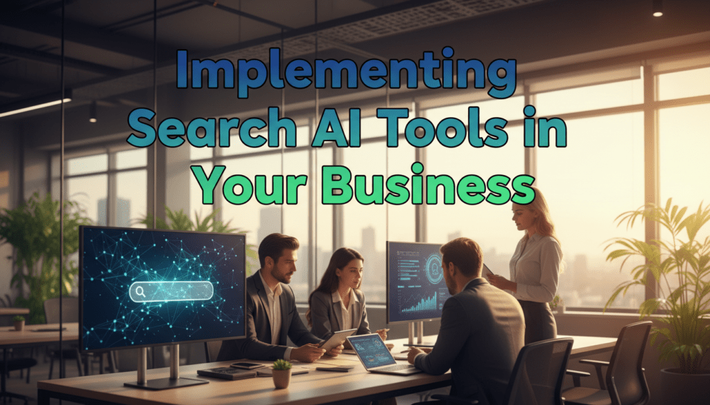 Team of professionals collaborating in a modern office with digital dashboards and data analytics displayed on computer screens.